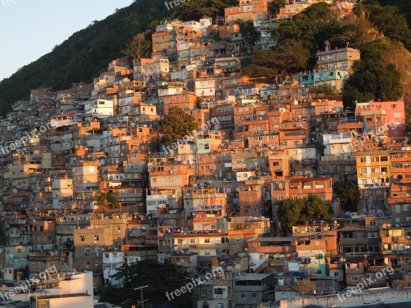 Brazil Favela Slum Rio De Janeiro Sunrise