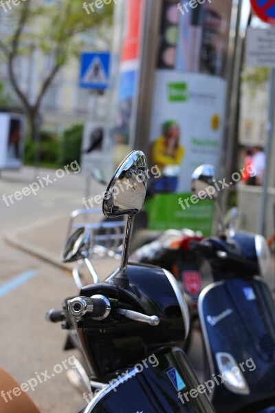 Vespa Blue Moped Park Free Photos