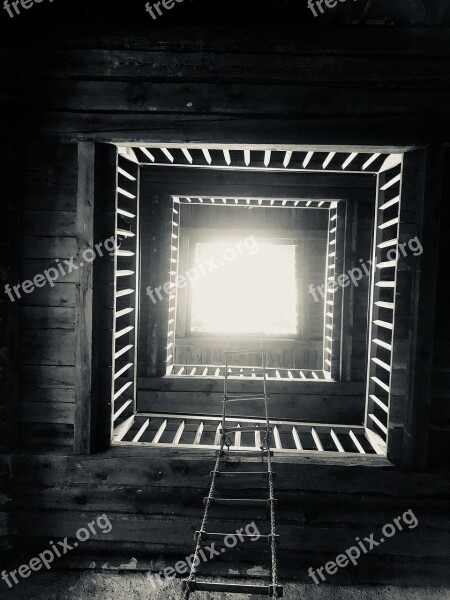 Black And White Rope Ladder Floors Unusual View Top