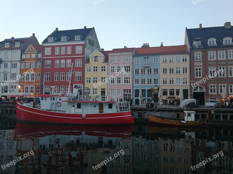 Nyhavn Denmark Twilight Houses Channel