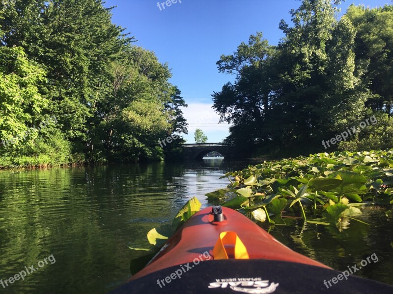 Kayak Bridge River Nature Water