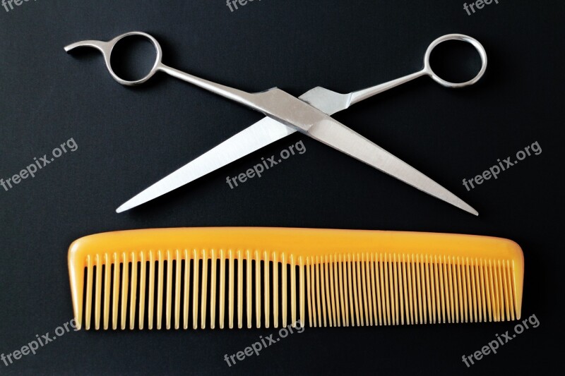 Hairdresser Scissors Comb Free Photos