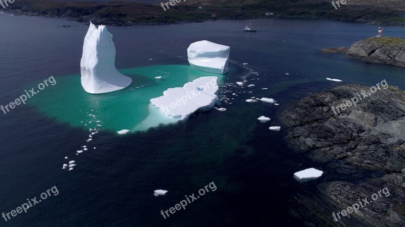 Icebergs Newfoundland Canada Ocean Majestic