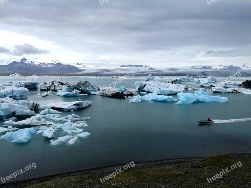 Ice Iceberg Glacier Iceland Water