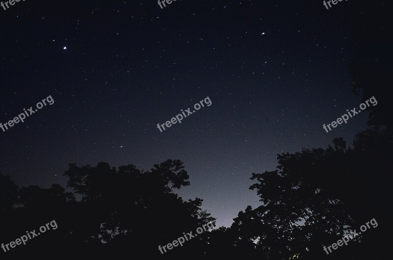 Star Night Nature Guatemala Trees