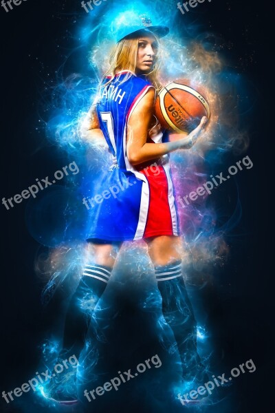 Female Woman Basketball Energy Sports