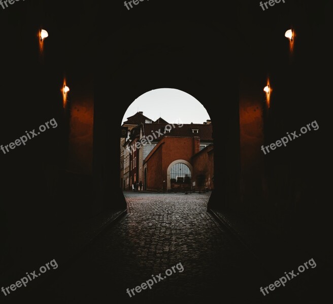 Archway Goal Cobblestones Old Historically