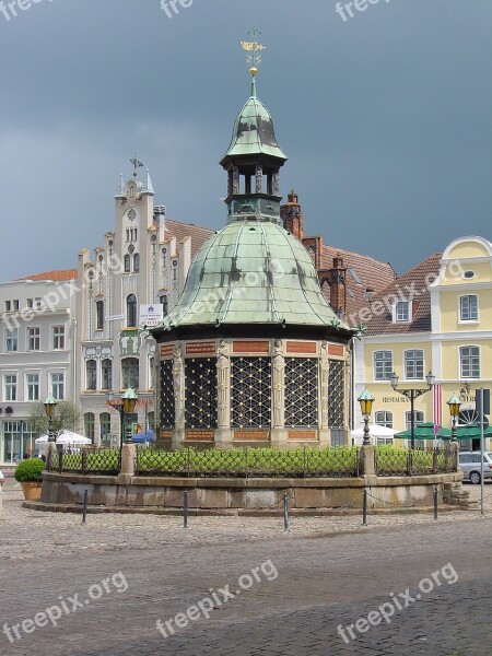 Water Art Wismar Fountain Historically Architecture