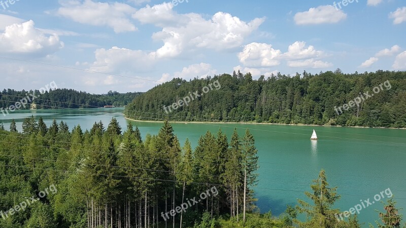 Landscape Lake Idyll Water Sailing Boat