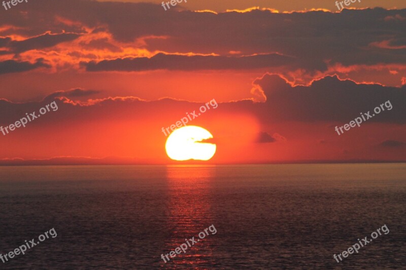 Baltic Sea Sunset Clouds Free Photos