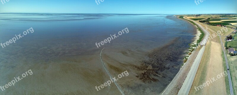 Drone Wadden Sea Panorama Sea Coast