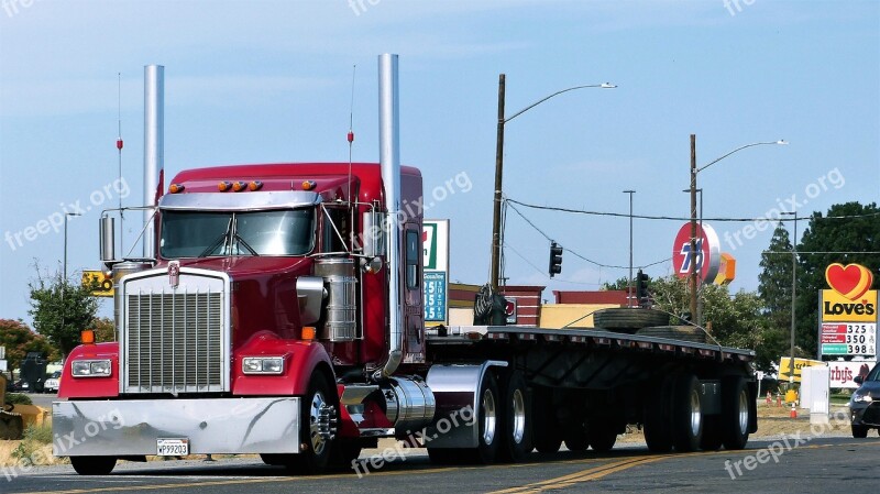 Truck American Trailer Road Vehicle