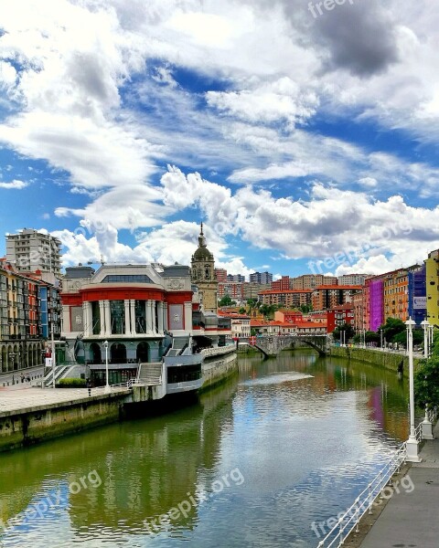 Ribera Reflection Landscape City Bilbao