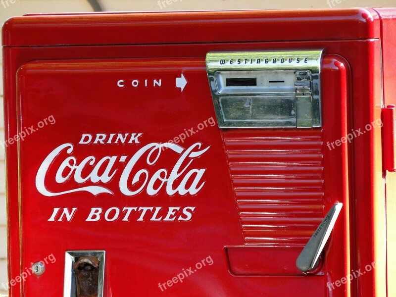 Vintage Coke Machine Red Old