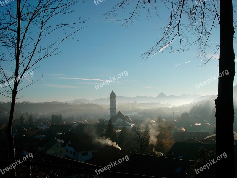 Nesselwang In The Haze Allgäu Bergpanorame With Säuling Free Photos