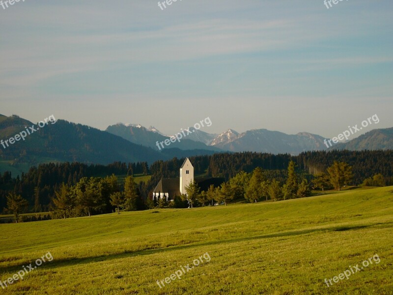 Oy Mittelberg Allgäu Church Mountain Panorama Free Photos