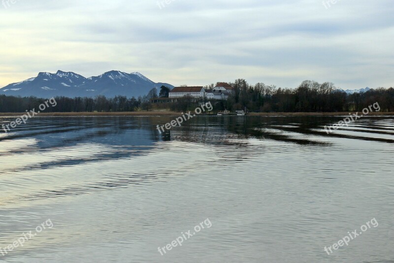 Chiemsee Upper Bavaria Lake Island Army Island