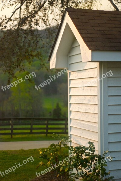 Shed White Hut Wood Building