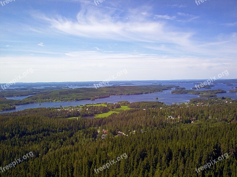 View Forest Trees Lake Island