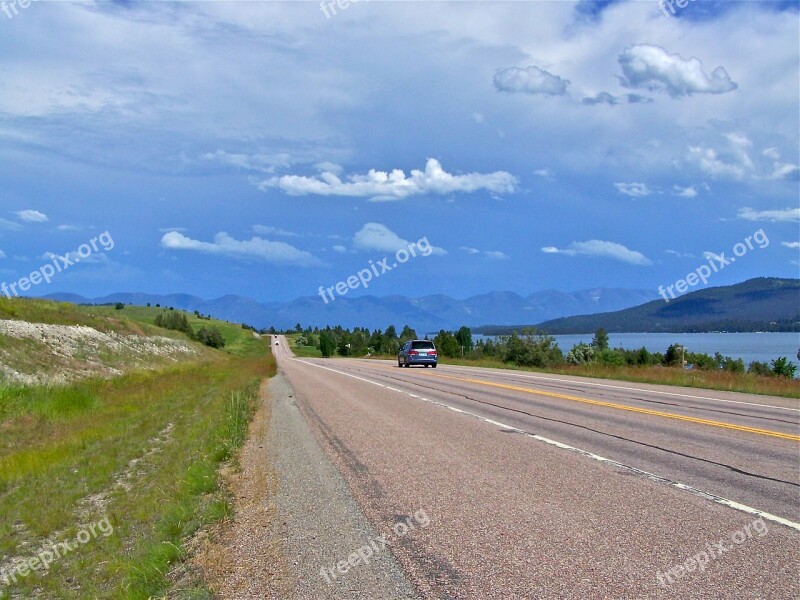 Road Travel Montana Street Scenery