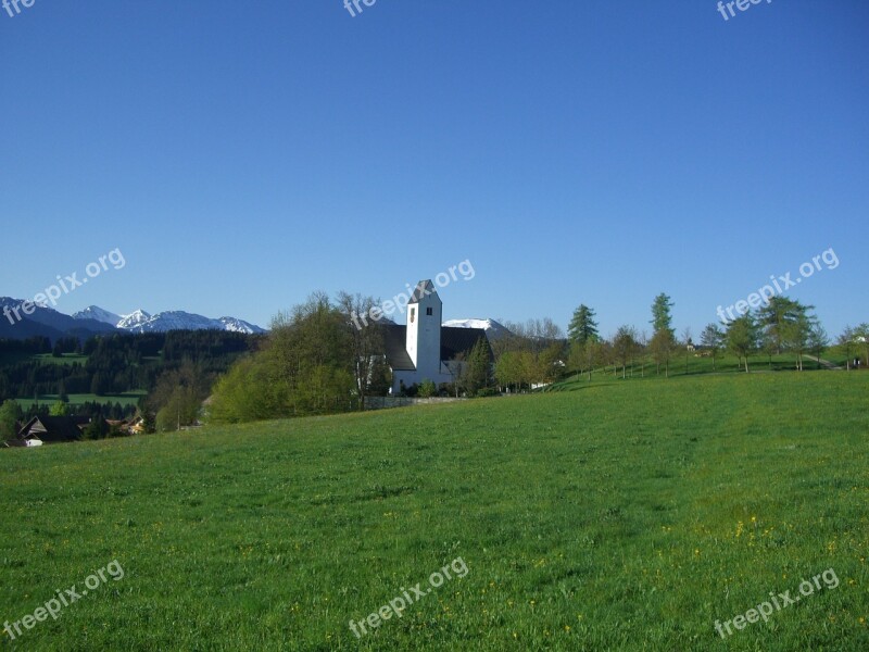 Oy Mittelberg Allgäu Church St Michael Mountain Panorama