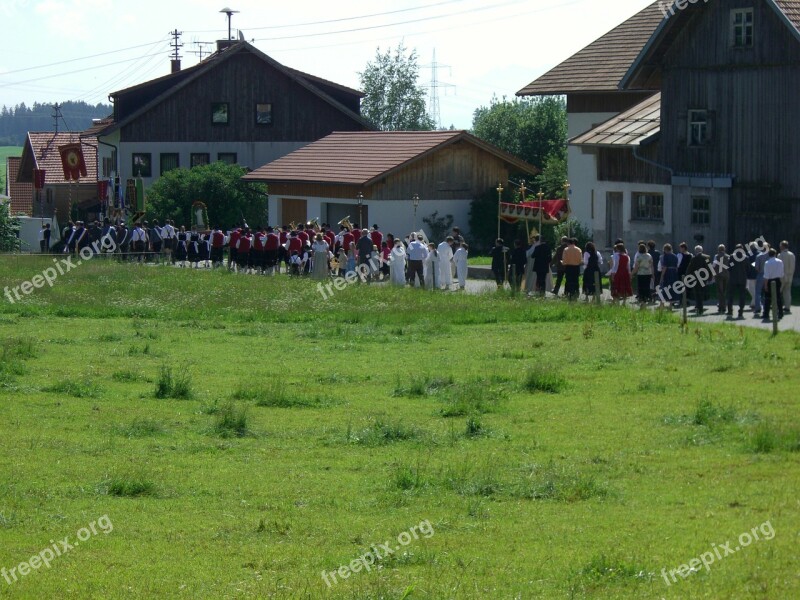 Corpus Christi Procession Carrying Sky Flags Costume