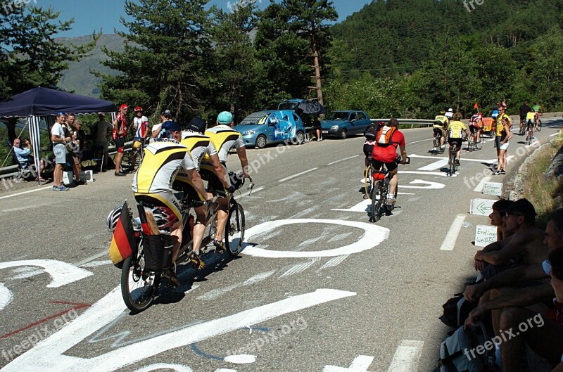 Tour De France Uphill Threesome Tandem Free Photos