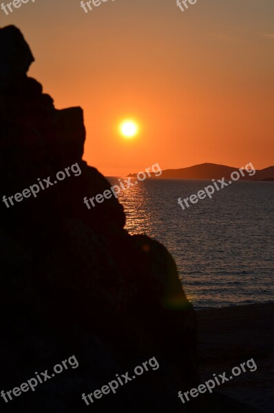 Corsica Sunset Sea Evening Sky Nature