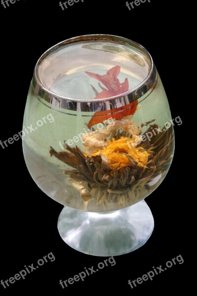 Tea Flower Glass Asia Tee Decoration