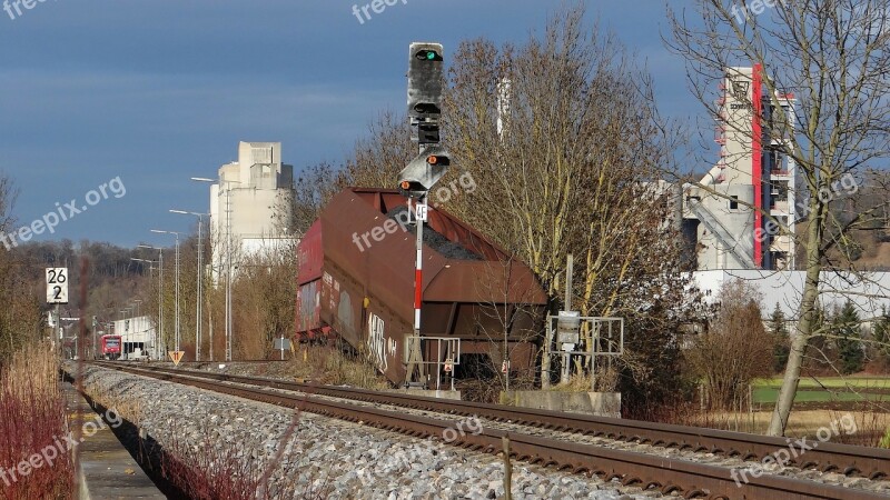 Railroad Mishap Buffer Stop Kohlezug Pivoting Cement Kg Mergelstetten