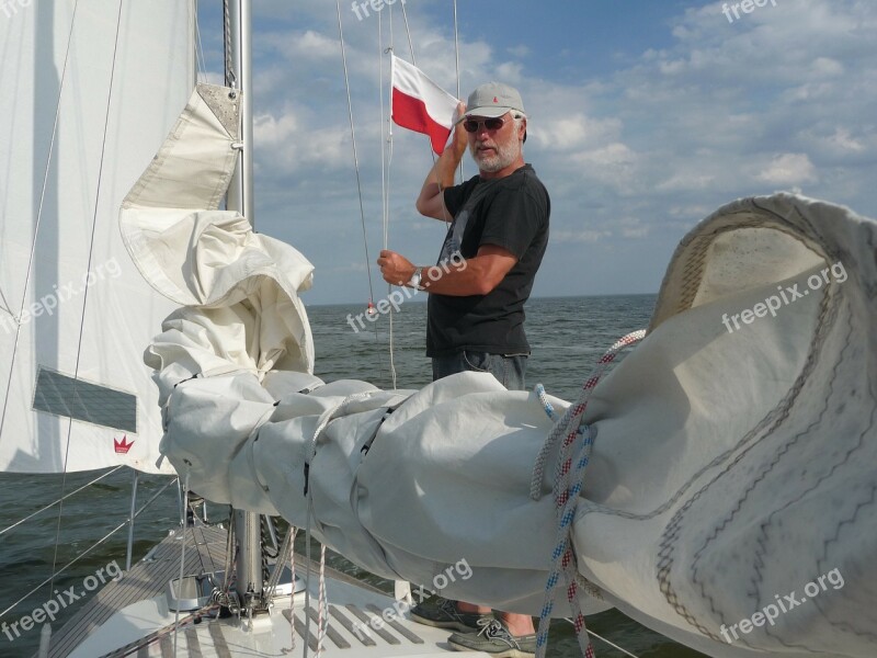 Sailing Boat Sail Polish Flag Flag Border Crossing