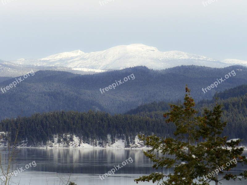 Canim Lake British Columbia Canada Winter Snow