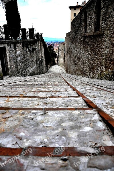 Stairs Borgo Italy Umbria Ancient