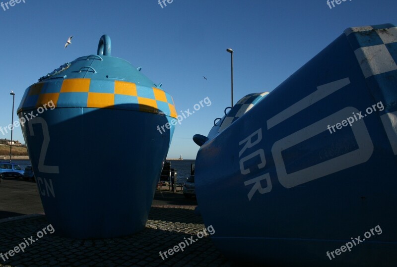 Buoys Monument Beach Blue Sea