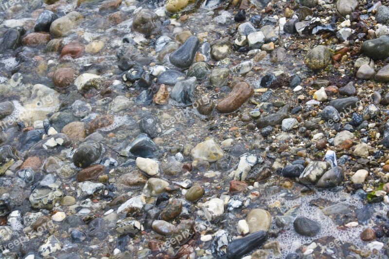 Stones Beach Background Sea Wet