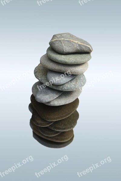 Stones Balance Meditation Tower Stacked