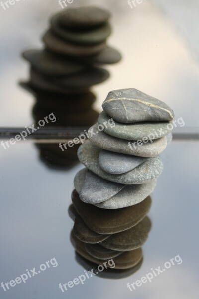 Stones Balance Meditation Tower Stacked