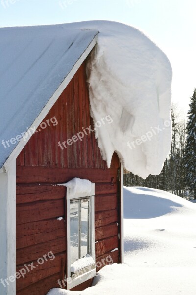 Snow Winter House Drift Wooden House