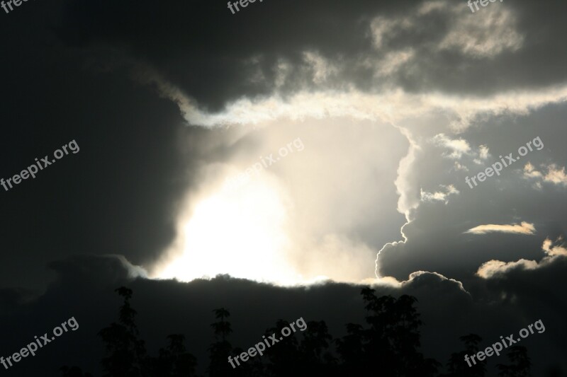 Thunderstorm Sky Clouds Dark Opening