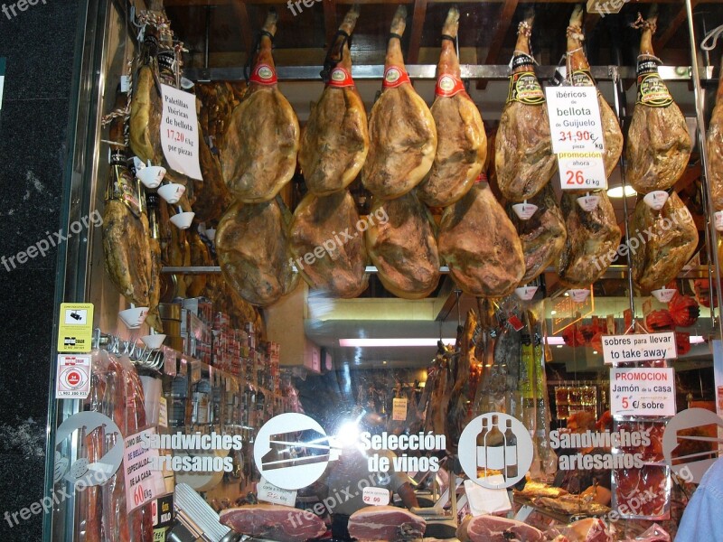 Ham Shop Spain Madrid Free Photos