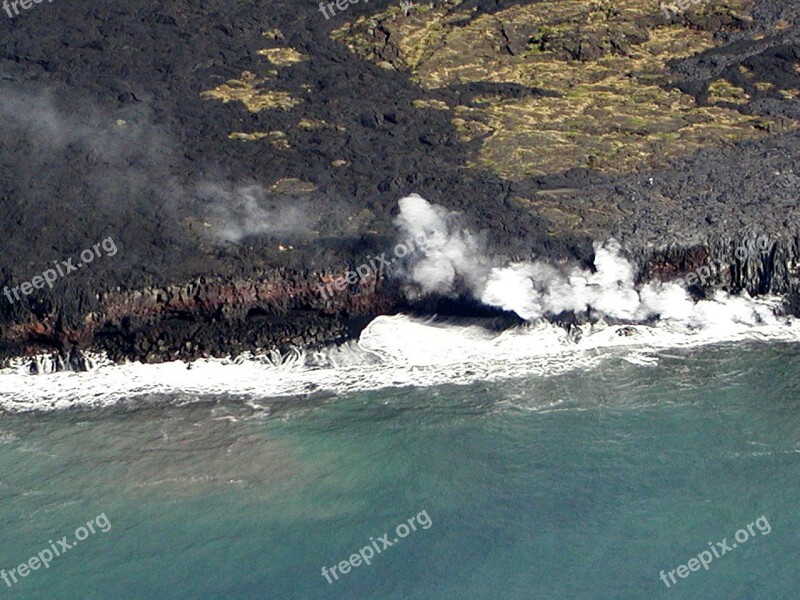 Volcano Hawaii Lava Phenomena Scenery