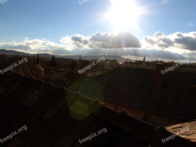 Roofs Buildings Sky Blue Esztergom