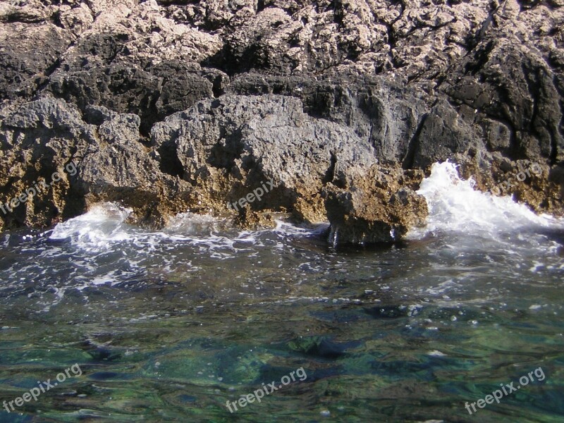 Rock Sea Croatia Surf Coast