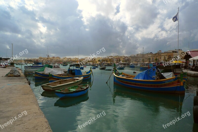 Fishing Boats Picturesque Port Marsaxlokk Malta