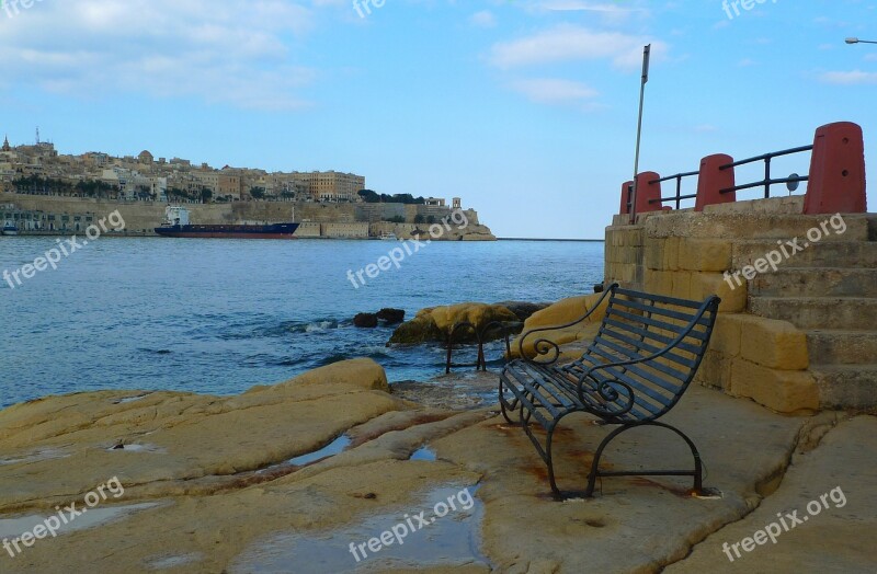 Picturesque La Valletta Water City Sea