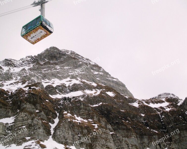 Mountain Railway Cable Car Mountain Switzerland Säntis Appenzell