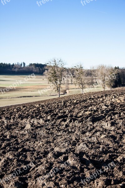 Arable Plowed Earth Plaice Landscape