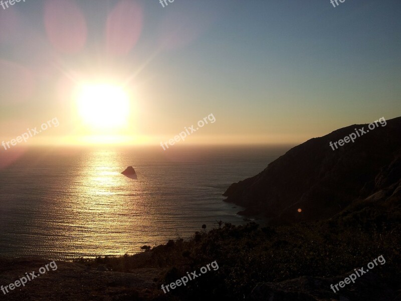 Fisterra Sunset Galicia Moon Lighthouse