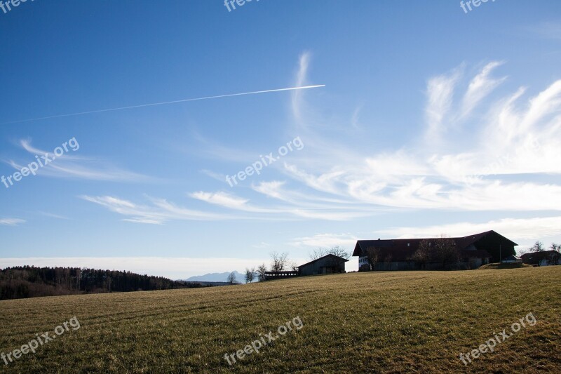 Farm Homestead Hair Dryer Landscape Mountains