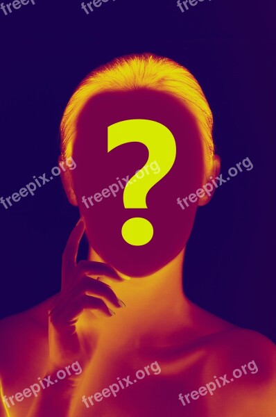 Woman Face Head Question Mark Circle